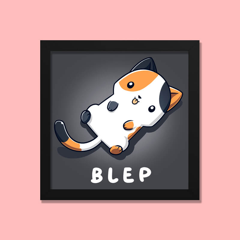 Blep Cute Funny Cat Kitten Animal Lover Quote Wall Art Frame-thesqueakystore.myshopify.com