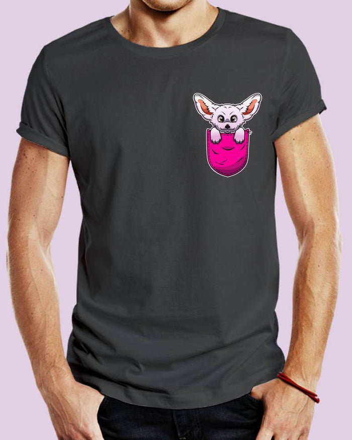 Cute Fennec Fox in Pocket Unisex Tshirt - The Squeaky Store