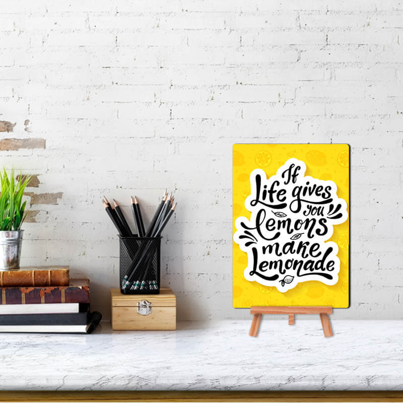 If Life Gives Lemon Funny Quote - Wall & Desk Decor Poster With Stand - The Squeaky Store
