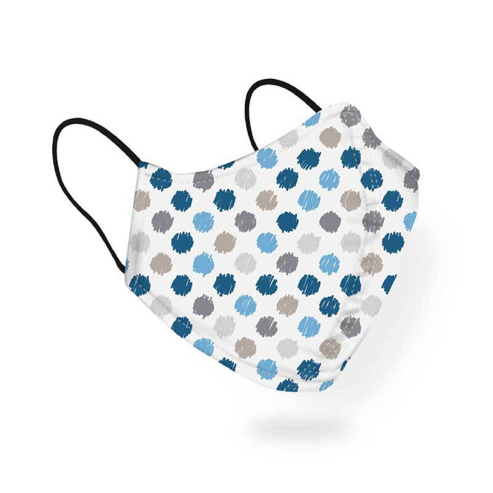 Dotted Textured Blue Sketchy Artsy Pattern Designer Printed Face Mask-thesqueakystore.myshopify.com