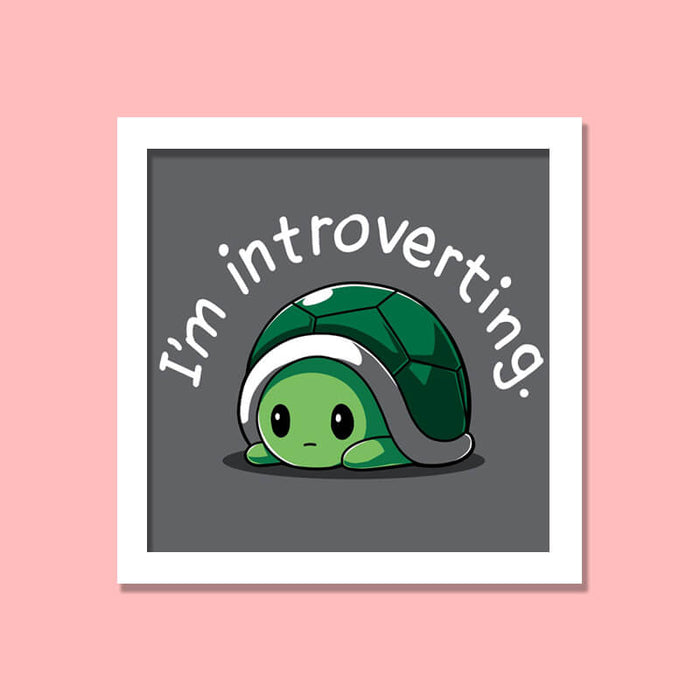 I'm Introverting Cute Turtle Pet Animal Lover Quote Wall Art Frame - The Squeaky Store