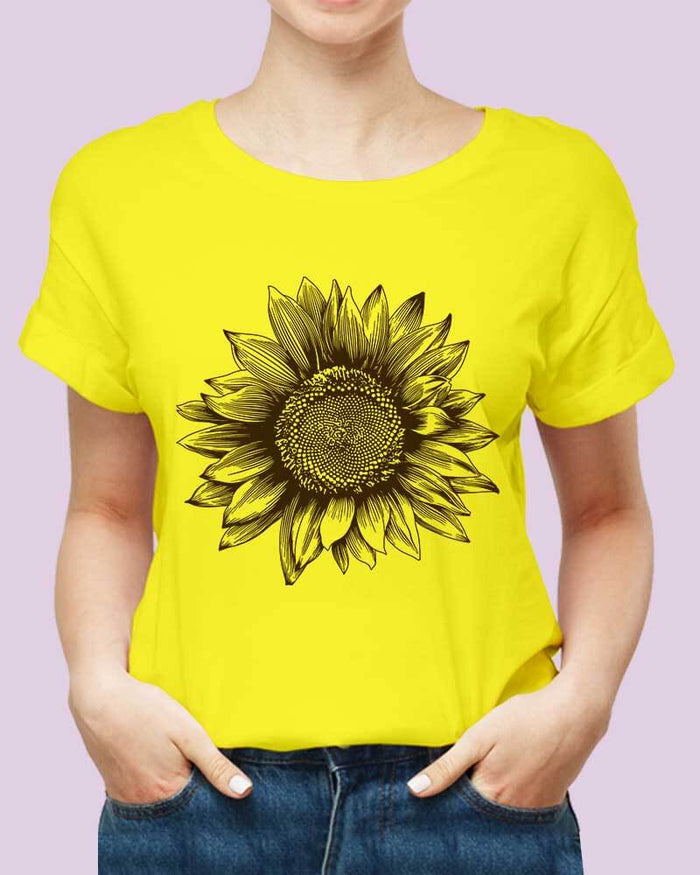Beautiful Sunflower Art Unisex Tshirt-thesqueakystore.myshopify.com