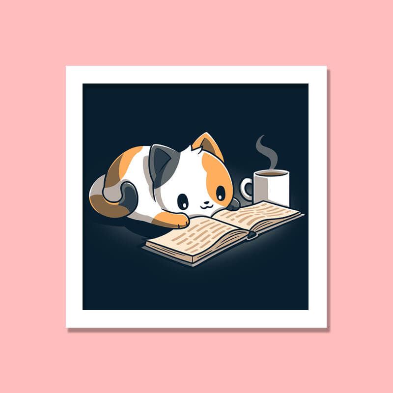 Cute Funny Cat Reading Book Animal Lover Quote Wall Art Frame-thesqueakystore.myshopify.com