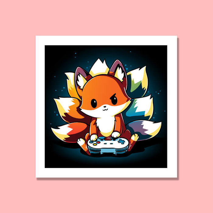 Cute Funny Fox Gaming Video Game Animal Lover Quote Wall Art Frame-thesqueakystore.myshopify.com