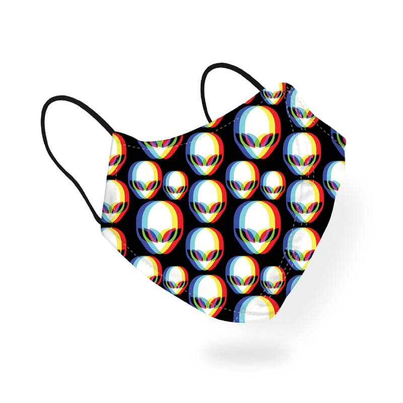 Trippy Aliens Cool 3D Psychedelic Pattern Designer Printed Face Mask-thesqueakystore.myshopify.com