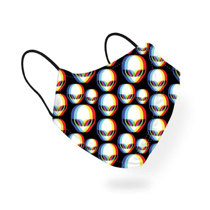 Trippy Aliens Cool 3D Psychedelic Pattern Designer Printed Face Mask-thesqueakystore.myshopify.com