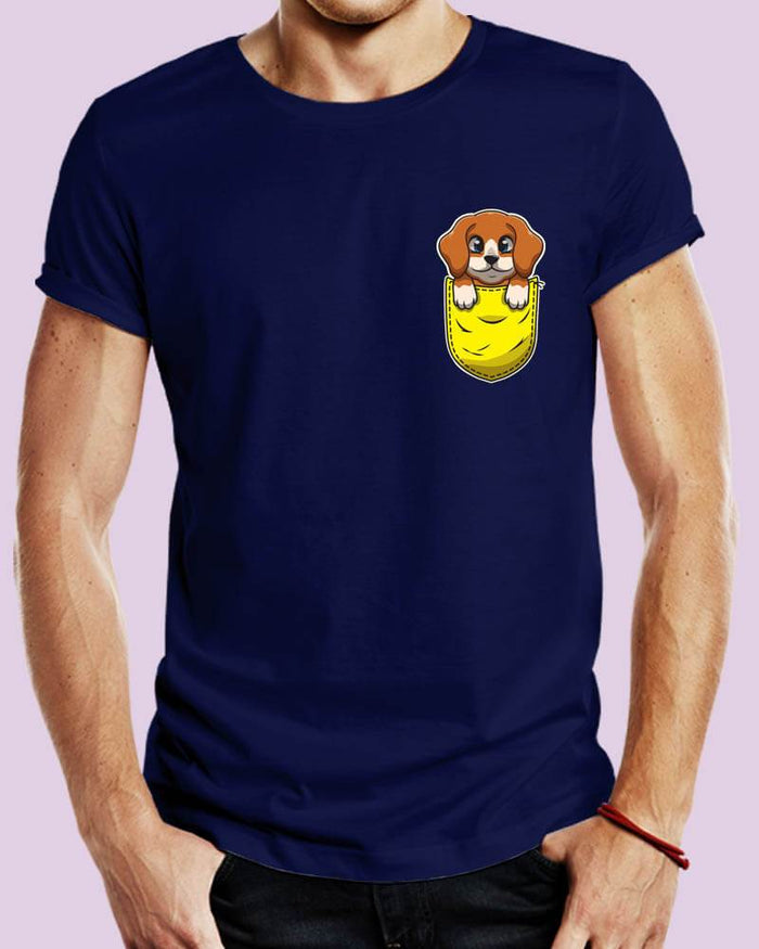 Cute Beagle Dog in Pocket Unisex Tshirt - The Squeaky Store