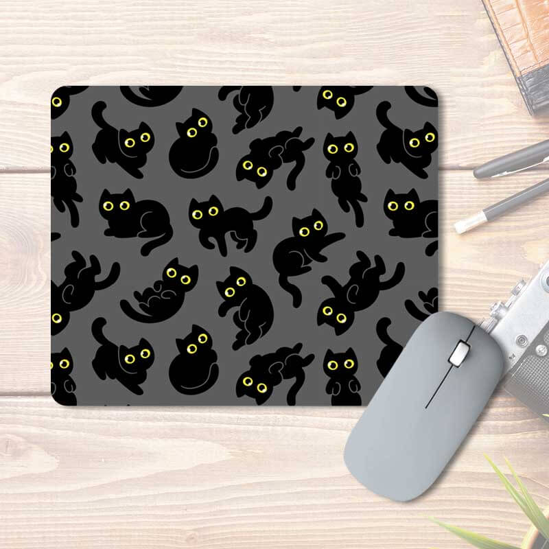 Cute Funny Black Cat Animal Lover Pattern Printed Mouse Pad - The Squeaky Store