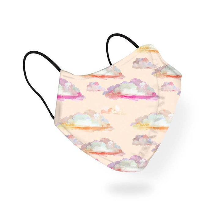 Beautiful Evening Pastel Sky Colorful Painted Clouds Pattern Designer Printed Face Mask-thesqueakystore.myshopify.com