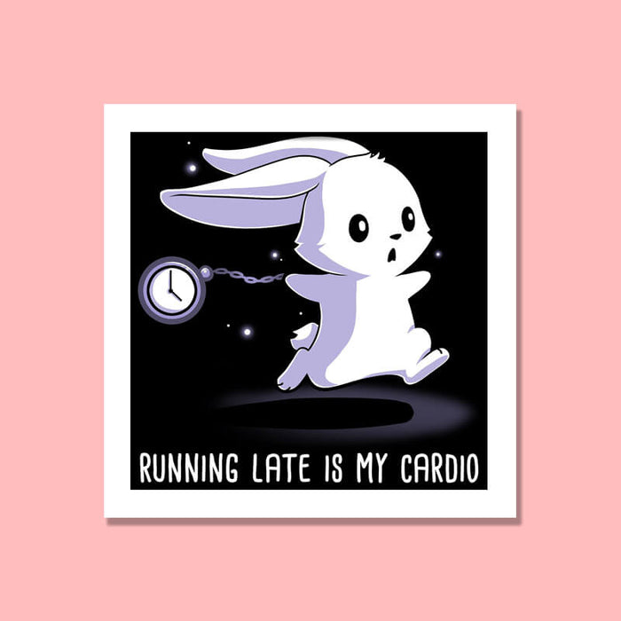 Running Late is my Cardio Cute Funny Rabbit Animal Lover Quote Wall Art Frame - The Squeaky Store