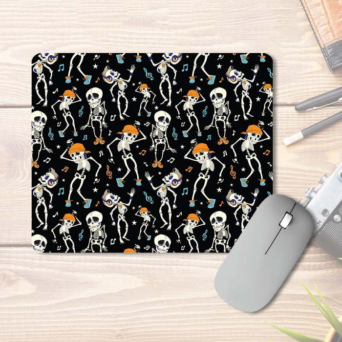 Skeletons Having A Party With Groovy Music Pattern | Printed Mouse Pad
