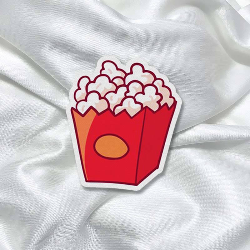 Popcorn Movie Foodie Fashion Printed Iron On Patch for T-shirts, Bags, Jeans