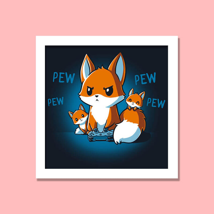 Cute Funny Fox Gaming Animal Lover Quote Wall Art Frame - The Squeaky Store