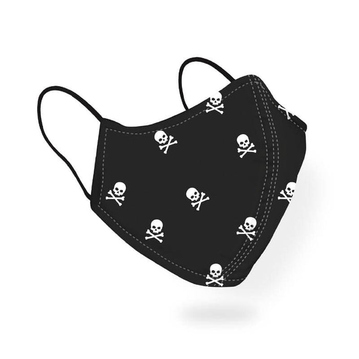 Skulls and Bones Danger Sign Pattern Designer Printed Face Mask-thesqueakystore.myshopify.com