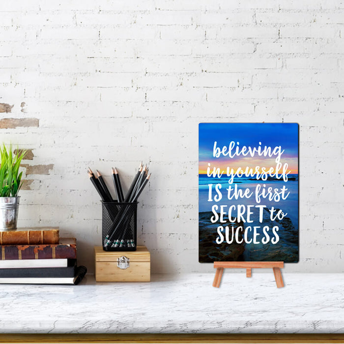 Believing In Yourself Quote - Wall & Desk Decor Poster With Stand - The Squeaky Store