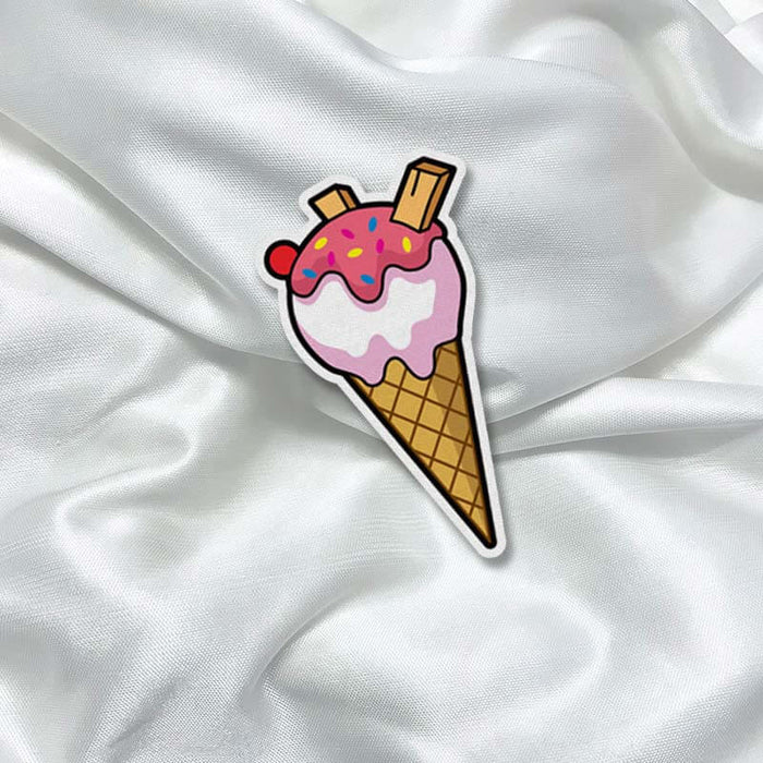 Cute Yummy Ice-cream Cone Food Doodle Girly Fashion Printed Iron On Patch for T-shirts, Bags, Jeans-thesqueakystore.myshopify.com