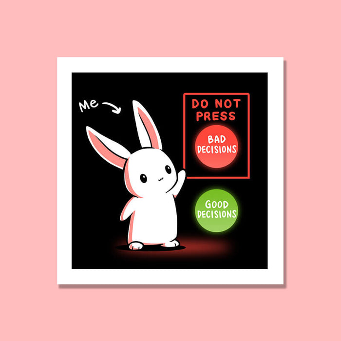 Cute Funny Sarcastic Rabbit Animal Lover Quote Wall Art Frame - The Squeaky Store