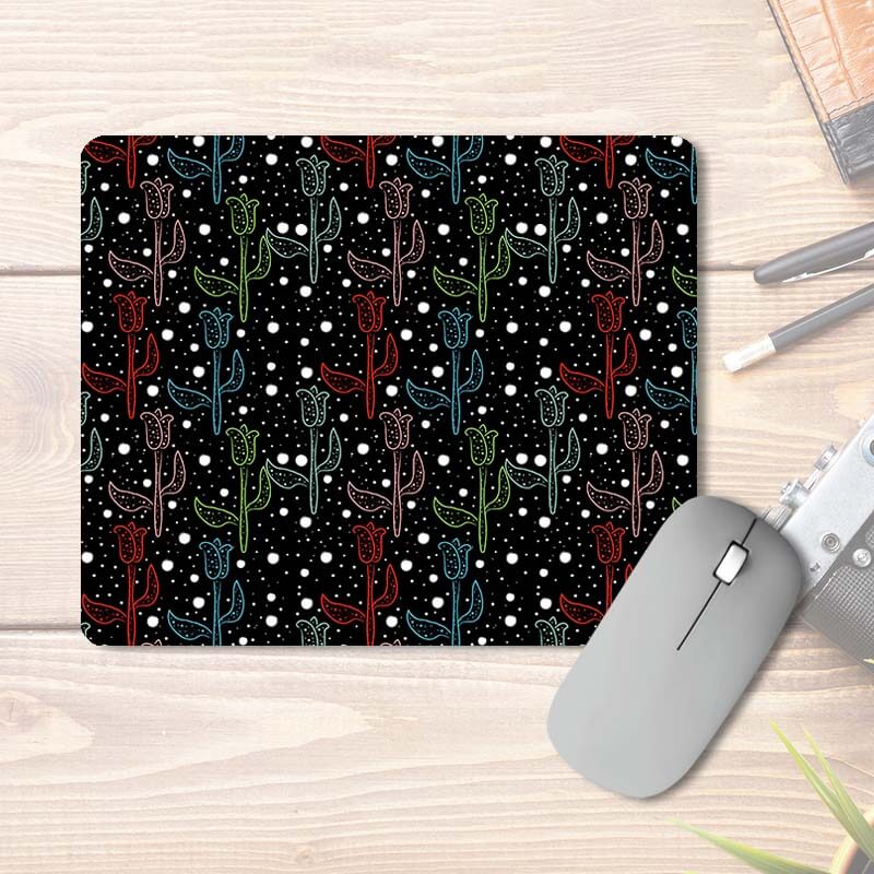 Abstract Dark Colorful Roses Dotted Pattern | Printed Mouse Pad
