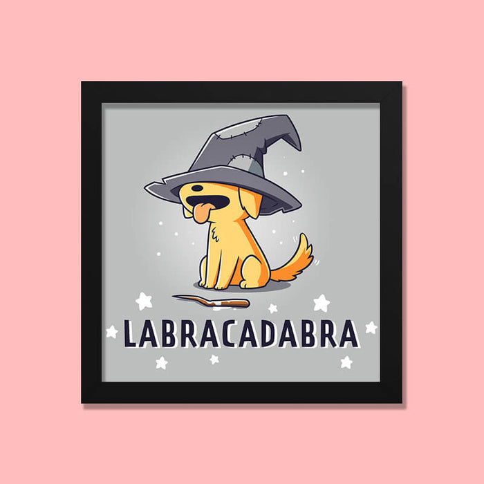 Labracadabra Cute Funny Labrador Dog Animal Lover Quote Wall Art Frame - The Squeaky Store