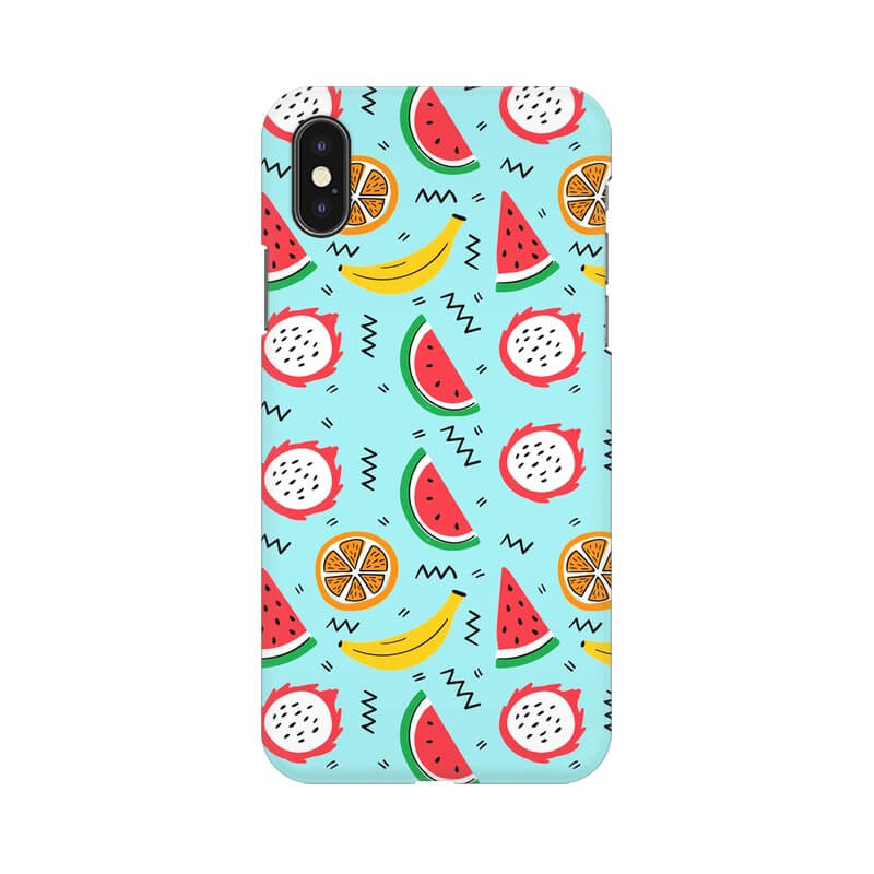 Tropical Fruits Illustration Pattern Designer Iphone XS Max Cover - The Squeaky Store