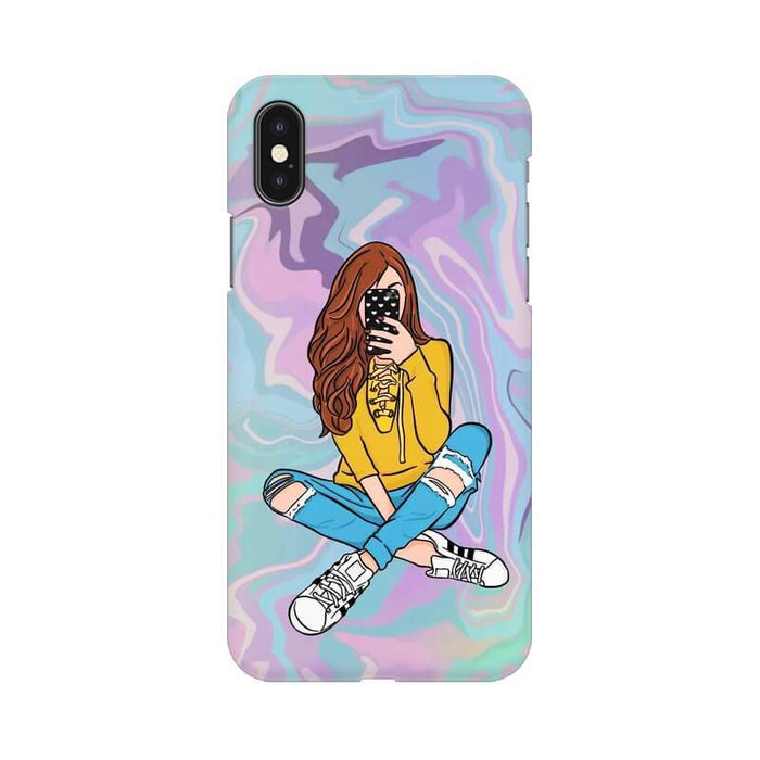 Girl Taking Selfie Designer Pattern Iphone  XR Cover - The Squeaky Store