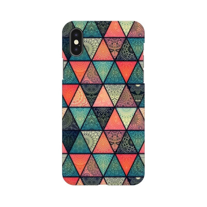 Triangular Colourful Pattern Iphone XS Cover - The Squeaky Store