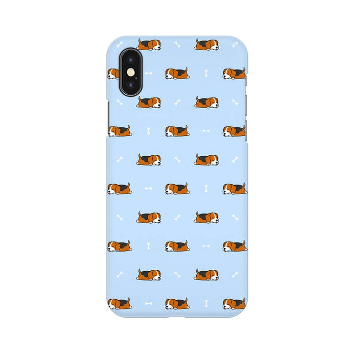 Cute Dog with Bone Pattern Designer Iphone XS Cover - The Squeaky Store