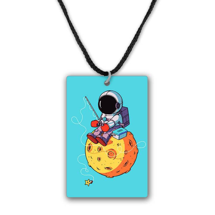 Astronaut Fishing on the Moon Printed Pendant Necklace - The Squeaky Store