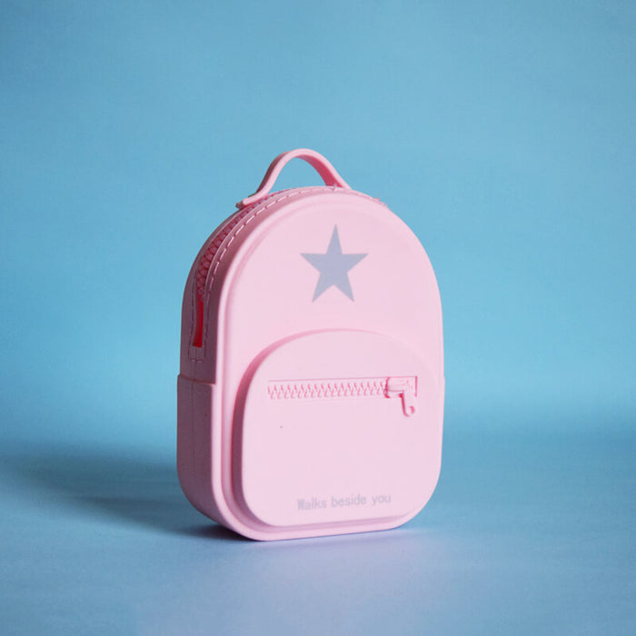 Mini Backpack Shape Silicone Coin Purse - Baby Pink - The Squeaky Store