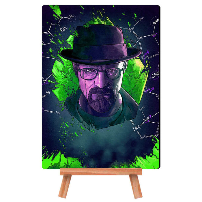 Breaking Bad Heisenberg Abstract Cool Art- Desk Decor Poster with Stand - The Squeaky Store