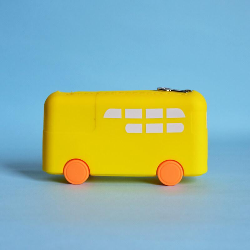 Bus Shape Silicone Coin Purse - Yellow - The Squeaky Store