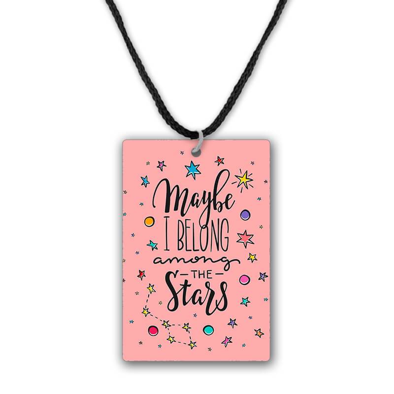 Belong To The Stars Quote Printed Pendant Necklace - The Squeaky Store