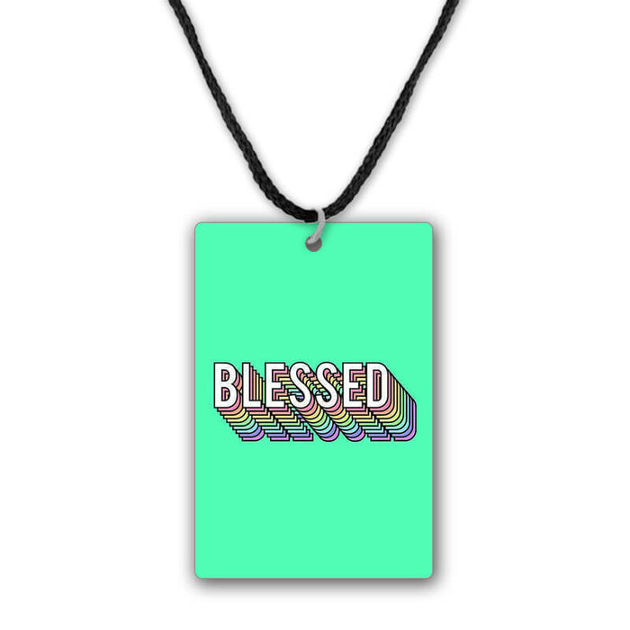 Blessed Quote Printed Pendant Necklace - The Squeaky Store