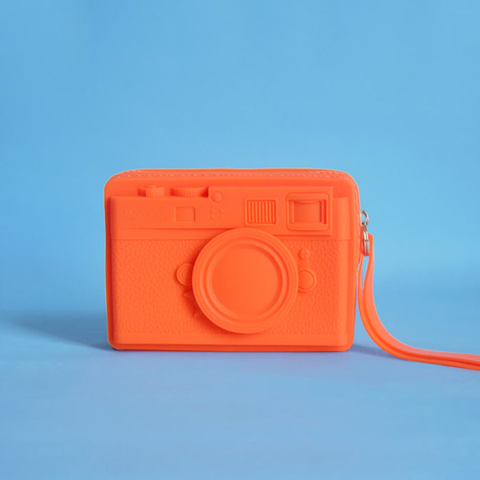 Mini Camera Shape Silicone Coin Purse - Orange - The Squeaky Store