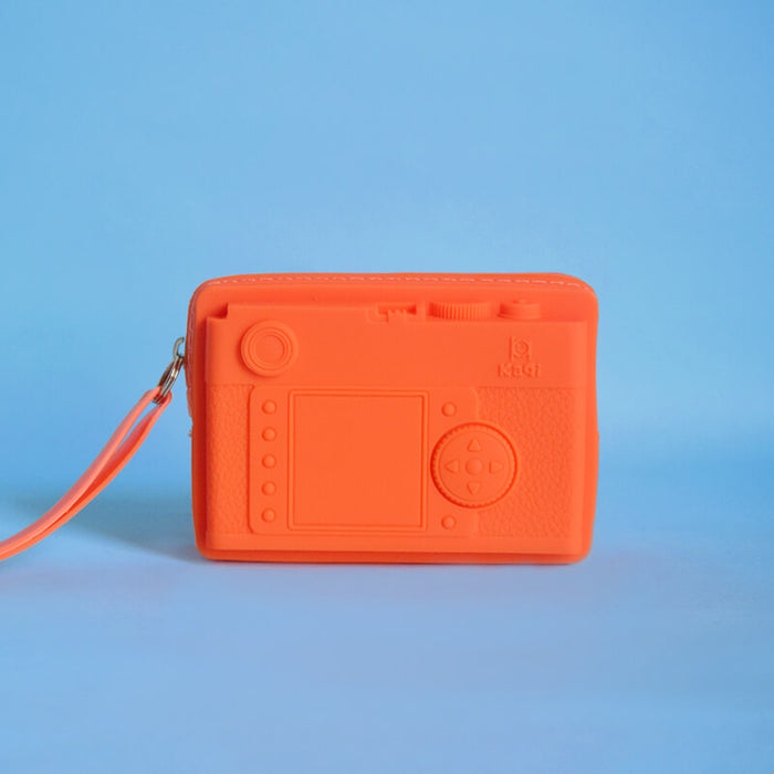 Mini Camera Shape Silicone Coin Purse - Orange - The Squeaky Store