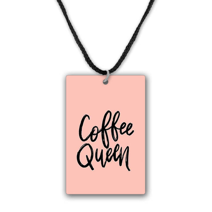 Coffee Queen Quote Printed Pendant Necklace - The Squeaky Store