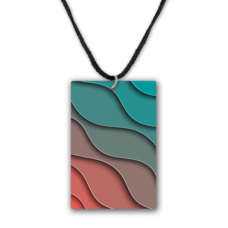 Colorful Wavy Pattern Printed Pendant Necklace - The Squeaky Store