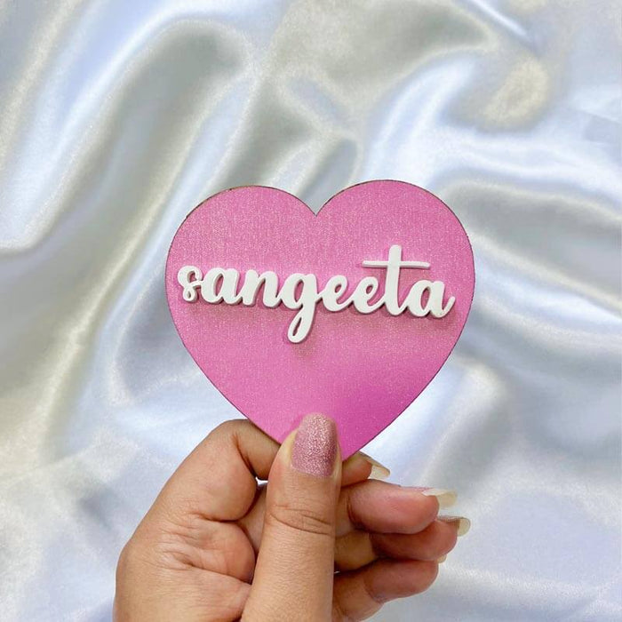 Heart Shaped Customized Initial Name In 3D Quirky Fridge Magnet