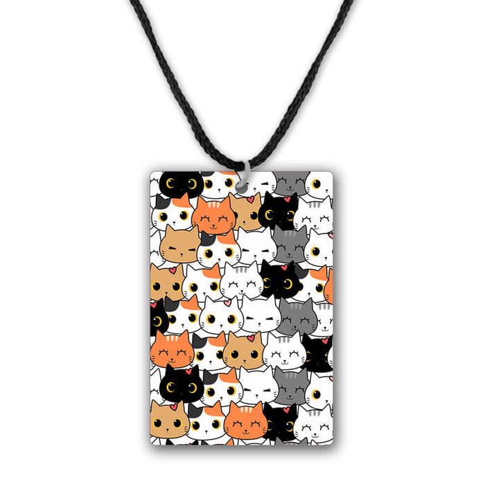 Cute Cats Pattern Printed Pendant Necklace - The Squeaky Store