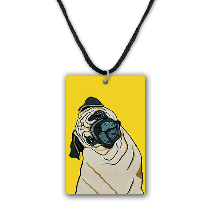 Cute Pug Yellow Printed Pendant Necklace - The Squeaky Store