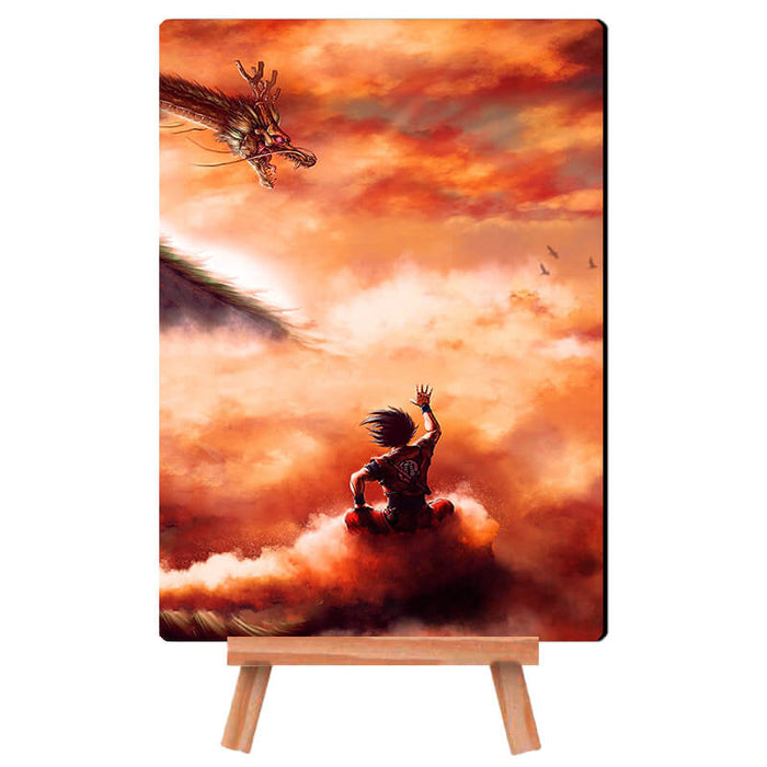 Dragon Ball Z Goku with Dragon God Shenron - Desk Decor Poster with Stand - The Squeaky Store