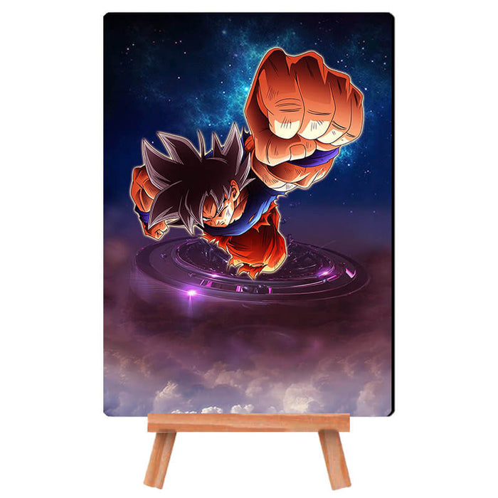 Dragon Ball Z Goku in Sky Galaxy - Desk Decor Poster with Stand - The Squeaky Store