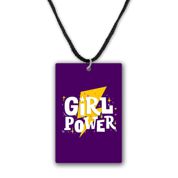 Girl Power Purple Printed Pendant Necklace - The Squeaky Store