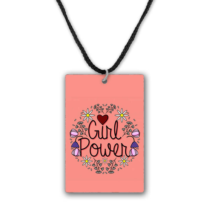 Girl Power Printed Pendant Necklace - The Squeaky Store