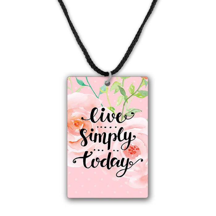 Live Simply Today Printed Pendant Necklace - The Squeaky Store