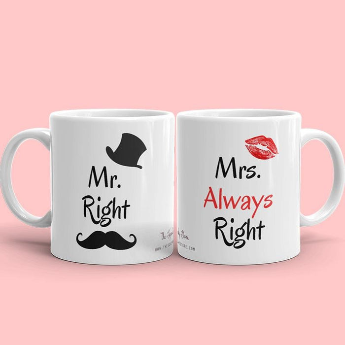 Mr Right and Mrs Always Right - Couple Mugs Set - The Squeaky Store