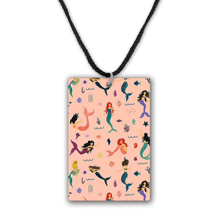 Mermaid Pattern Printed Pendant Necklace - The Squeaky Store