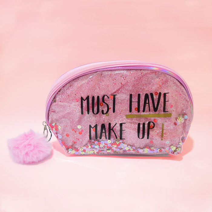 Baby Pink - Glitter Sequin Must Have Makeup Cosmetic Organizer Toiletry Pouch-thesqueakystore.myshopify.com