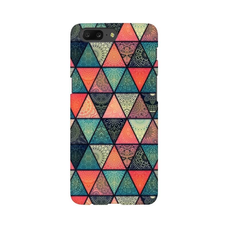 Triangular Colourful Pattern One Plus 5 Cover - The Squeaky Store