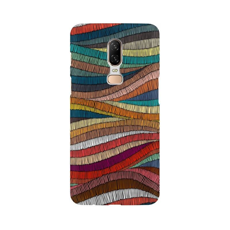 Colorful Abstract Wavy Pattern One Plus 6 Cover - The Squeaky Store